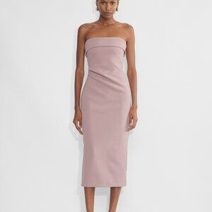 FigureKnit™ Eyecatcher DressSlim strapless double-layer crepe maxi